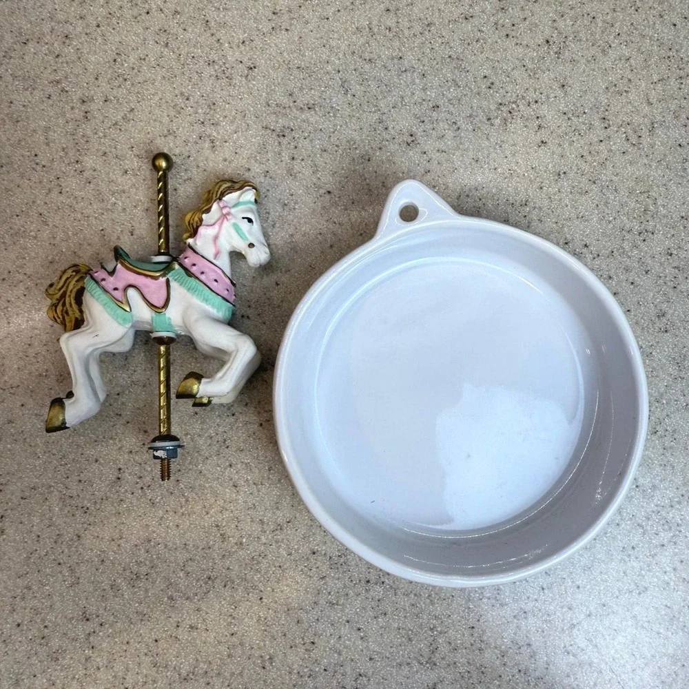 Vintage JSNY Carrousel Candy Dish Handpainted Carousel‎ Horse Trinket Bowl 9078